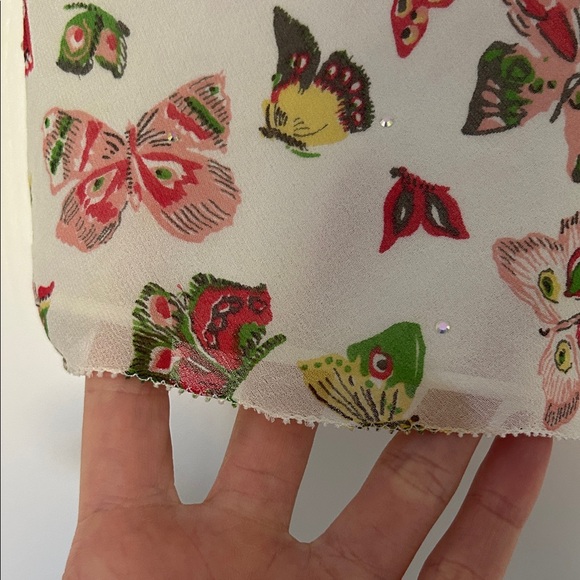 Idlentity by Lord & Taylor Multicolor Butterfly Camisole Y2K 100% Silk Rainbow - Picture 13 of 13